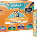 Solid Gold Wet Cat Food Variety Pack - Pate & Shreds in Gravy - Healthy Canned Cat Food Pate w/Real Chicken, Tuna, Mackerel & Sardine - Grain Free & Gluten Free Can Meals for Cats & Kittens - 12ct/3oz (EXP 11/27/28)