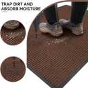 100pointONE Front Door Mat, Heavy Duty Indoor Outdoor Doormat, 48" x 36" Low Profile Outdoor Mats for Home Entrance, Stain and Fade Resistant Welcome Mat Ideal for High Traffic Area, Brown