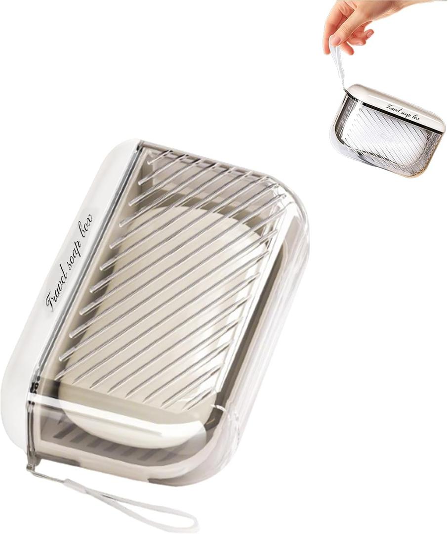 Travel Soap Case Soap Holder Bar,Soap Dish Travel Plastic Soap Dish for Shower Container(Beige)