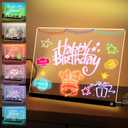 16 LED Drawing Board for Kids 7 Colors Light Acrylic Dry Erase Board with Stand 2 Modes Led Note Board for Room/Store/Office Ideal Gift for Birthday Festival 7 Markers
