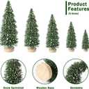 30pcs Mini Christmas Trees, Artificial Christmas Pine Tree Mini Bottle Brush Trees Tabletop, Small Sisal Trees with Wooden Bases, Xmas Holiday Home Decor (Green-A)
