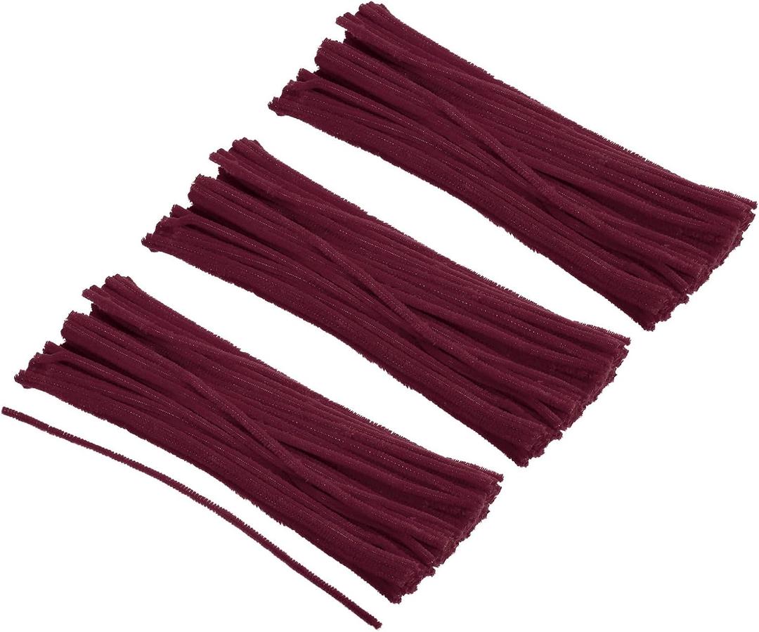 PATIKIL 30CM/12Inch Pipe Cleaners, 300 Pack Flexible Chenille Stems for DIY Art Creative Crafts Party Decorations Handicrafts Handwork, Burgundy