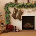 Faux Cedar Christmas Garland with Red Berries & Pine Cones  Full Faux Winter Greenery for Holiday Mantel, Staircase, Doorway, Indoor Outdoor Christmas Dcor (6FT-Lush Cedar)