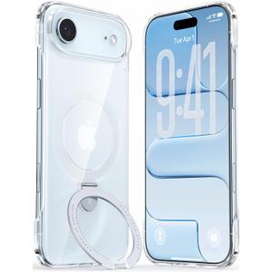 TORRAS for iPhone Air Case, Slim Magnetic Stand, Open-Edge Frame with Thin Fit, Hard PC, Fit for MagSafe, Anti-Yellowing Phone Case for iPhone 17 Air, Daily Protection, Clear