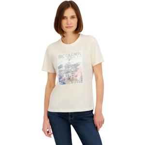 Spyder Women's Boulder Colorado Graphic Short Sleeve Tee T-Shirt (Beige, M)