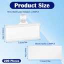 200 Pcs Plastic Wire Shelf Label Holders with 200 Blank Cards - Reusable Snap Lock Price Tag Holders for Supermarket, Retail Store, Pantry Organization - Tight Grip for Wire Shelving (3" x 1.34")