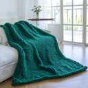 Chunky Knit Blanket - Luxury Soft Cozy 50 * 60 Throw Blanket,100% Woven Blanket Rope Knot Throw Blanket for Couch, Sofa, Home Decor, Gift - Machine Washable (Blackish Green, 50 * 60)