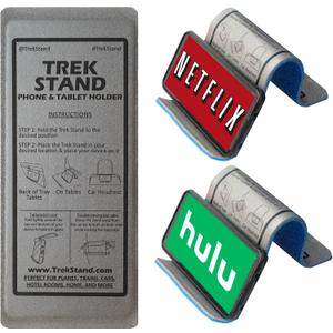 2 x DTLgear Trek Stand Flexible Phone and Small Tablet Holder for Airplane, Office, Desk, Treadmill, Hotel, Kitchen, Plane Travel Essentials (1 PACK - Version 2)
