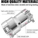 Stainless Steel 2.75 to 3 Inch Exhaust Adapter, 2.75" ID to 3" ID Exhaust Reducer Connector Pipe with Clamp