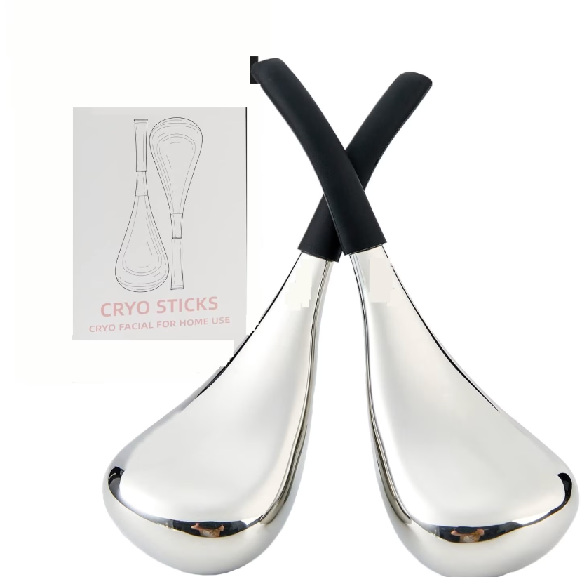 Cryo Sticks Facial Skin Care Beauty Tools, Stainless Steel Massage Ice Globes & Face Roller for puffiness, Wrinkles and Dark Circle