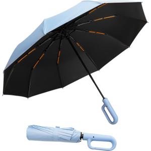 Folding & Inverted Umbrella, Outdoor Travel Umbrella, 46 Inch Portable Reverse Folding Umbrella，Windproof Folding Umbrella for Men and Women