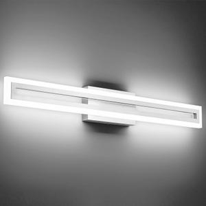 SOLFART Brushed Nickel Bathroom Vanity Light 32 Inch Bathroom Lighting Fixtures Over Mirror 6000K (Nickel-Non-Dimmable)