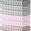 Kitinjoy Cotton 8 Pack Terry Kitchen Towels, 16 x 25 Inches Super Soft and Absorbent Dish Towels, Quick Drying Hand Towels for Kitchen Drying, Mix Color