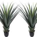Artificial Spiked Agave Plant 40inch Faux Agave Plants for Front Porch Patio Indoor Outdoor Home Office Decor (2PACK)