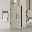 Findepot Frameless Pivot Glass Shower Door 42" W 72" H, Pivot Swing Shower Door with 1/4" SGCC Tempered Glass, Matte Black