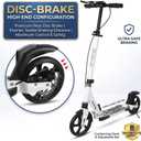 Nattork Scooter for Kids Teens and Adult Max Load 240LBS- Adjustable Height Folding Scooter with Large Sturdy Wheels Smooth Ride, Lightweight, Commuter Adult Scooters with Disc Brake,Shock Absorption