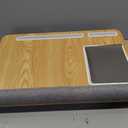 HUANUO Lap Desk - Fits up to 17 inches Laptop Desk, Built in Mouse Pad & Wrist Pad for Notebook, Laptop, Tablet, Lap Stand with Tablet, Pen & Phone Holder, Wood Grain