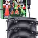 50FT Outdoor Extension Extension Cord for Halloween Christmas Inflatables with Multiple Outlets Black Electrical Cord with Multiple Plugs Outdoor Christmas Blow Up Decorations Light Extension Cords