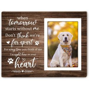 Pet Memorial Picture Frame, Pet Dog Memorial Picture Frame, Pet Cat Photo Frame, Photo Frame Gift for Dog Owners Sympathy for Loss of Pets Photo 4x6Inch12P039
