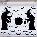 BBTO 24 Pcs Halloween Garage Door Decoration Waterproof Witch Halloween Fridge Magnet Bats Refrigerator Magnets Magnetic Decal for Metal Kitchen Garage Car Party Supplies Outdoor Decorations
