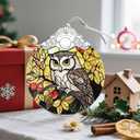 Christmas Ornament, Christmas Decoration, Stained Glass Ornament, Heirloom Keepsakes, Holiday Ornaments, Holiday Presents, Unique Xmas Gifts, Gift Exchange Ornaments, Gift Idea - Owl