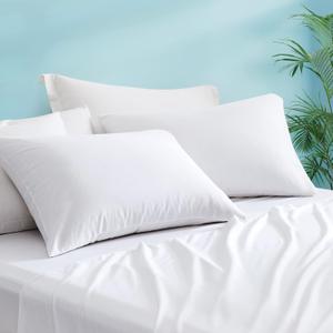LUXEAR Pillow Cases, 2 Pack Queen Size Linen Pillowcases for Hair Skin, Silky Skin-Friendly, Machine Washable Pillow Covers - White