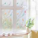 2 x Coavas One Way Window Privacy Film, Reflective Window Tint for Home See Out Not in, Sun Blocking Anti UV Static Cling Glass Windows Door Coverings for Winter (17.5 x 78.7 Inch, Z-translucent Birds)