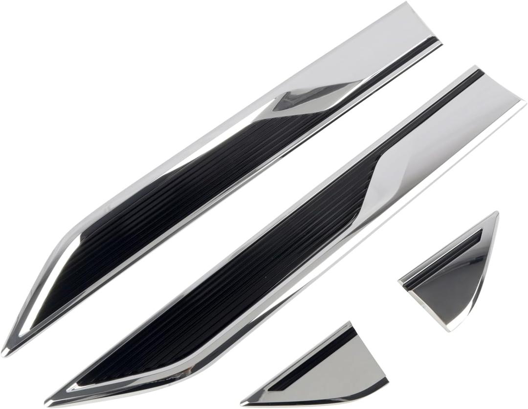 HIGH Flying for VW Volkswagen Atlas 2018-2024 Car Exterior Accessories Emblem Badge Front Side Fender Sticker Chrome with Black ABS 4pcs