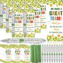 50 Sets St. Patrick's Day Gifts for Coworker Employee Team Staff Appreciation Gift Bulk Include Irish Green Shamrock Ballpoint Pens Bookmark Greeting Card Twist Ties(Team Appreciation)
