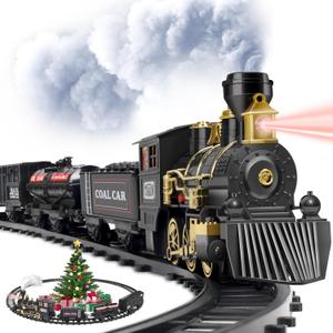 Gloween Train for Christmas Tree - Christmas Train Sets for Under The Tree, Electric Train Toy with Steam, Light & Sound, Great for 3 4 5 6 7 8+ Year Old Kids Toddler - MT241008