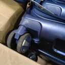 TRAVELEO 3 Piece Luggage Set 100% PC Hardshell, Front Opening Expandable Suitcase (20/24/28) with Laptop Compartment & Free Custom PVC Covers, Lightweight Spinner Wheels TSA Lock (Navy Blue)