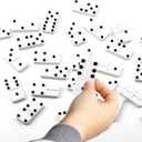 Simgoing Braille Double 6 Dominoes Game Wooden Raised Dots Dominoes Set, 28 Piece Braille Game Set with Storage Box for the Blind and Visually Impaired