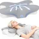 Cervical Neck Pillow for Neck Pain Relief and Sleeping, Ergonomic Contour Memory Foam Pillow with Breathable Pillowcase, Neck Support Pillow for Side, Back, Stomach Sleepers (Queen Size, Grey-white)