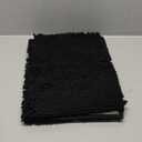 Smiry Luxury Chenille Bathroom Rugs 24x16, Extra Soft and Absorbent Shaggy Bath Mat, Machine Washable, Non-Slip Plush Carpet Runner for Tub, Shower, and Floor, Home Decor Accessories, Black