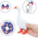 Mini Desk Goose with Outfits 7'' Mini Porch Goose Magnetic Statue Keychain Goose Hats Headwear Dress Clothes for Table Decor