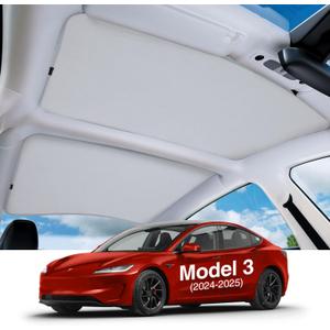 2025 Tesla Model 3 Sunshade for Tesla Model 3 Accessories No Sag Sun Protection Roof Shade Heat Insulation Foldable Roof Sun Shade Car Accessories 2024-2025