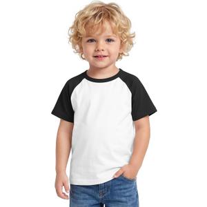 Yooo's Vivi Baby Boys Baseball Shirts | 1-6T, Kids, Raglan Short Sleeve, Tee, Toddler Tops, Crew Neck, Basic, Casual, Summer, Loose Fit, School, Daily Wear, Soft