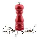 Restaurantware 6-IN Classic French Pepper Mill: Perfect for Restaurants Cafes and Catered Events - Adjustable Coarseness Pepper Grinder - High Gloss Red Environment-Friendly Rubberwood