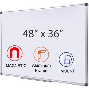 48" x 36" Magnetic Whiteboard for Wall Mount | Large Dry Erase Board with Aluminum Frame & Pen Tray | Office, Classroom, Home Use | Durable White Board for Presentations, Messages, Planning