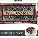 Welcome Door Mat, Washable Front Door Mat Outside Entrance with Non-Slip Rubber Backing 17x29''