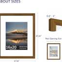 16x20 Poster Frame, Display Pictures 11X14 with Mat or 16x20 Without, Wall Hanging Frames, Rustic Brown, 3 Pack