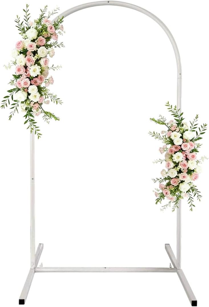 2.6x6ft Arched Backdrop Stand,Metal Arch Backdrop Stand for Wedding Ceremony Baby Shower Birthday Party Garden Floral Balloon Arch Decoration