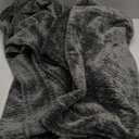 NEWCOSPLAY Super Soft Throw Blanket Dark Grey Premium Silky Flannel Fleece Leaves Pattern Lightweight Bed Blanket All Season Use (Dark Grey, Throw(50"x60"))