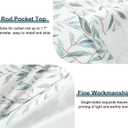 Leeva Farmhouse Leaves Print Semi-Blackout Curtains Valances - Rod Pocket Valance for Kitchen, Laundry, Bedroom & Living Room, 52 x 18 Inch, Blue, One Panel