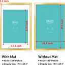 LaVie Home 20x30 Picture Frame Gold Poster Frame,Display Pictures 18x24 with Mat or 20x30 Without Mat, Stable and Sturdy Frame and Polished Plexiglass, Horizontal and Vertical Format of The Walls