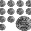 New Star Foodservice 54460 Extra Large (50 Grams) Stainless Steel Sponges Scrubbers, Set of 12
