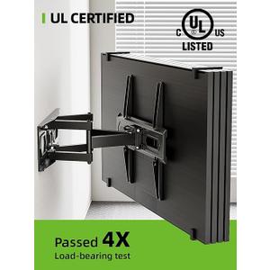 USX MOUNT TV Wall Mount for 32-65 inch Flat Screen/LED/4K up to 110lbs, Full Motion TV Mount Bracket with Swivel & Tilt Articulating Dual Arms, Max VESA 400x400mm, Fits 12/16" Wood Studs