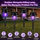Qualirey 4 Pcs Solar Bug Zapper Waterproof Outdoor Mosquito Zapper Mosquito Killer and Lighting Bug Repellent Lamp for Indoor Outdoor Use Garden Patio (Vintage Black,Plastic)
