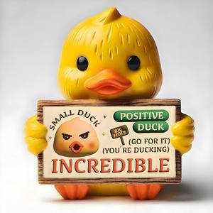 GoGnome Cute Resin Duck Figurine Holding Inspirational Sign – Small Positive Animal Decoration, Handmade Tabletop Decor – Perfect Funny Gift for All Age & Any Occasion (Duck) Set Of 2