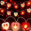 ROCEEI 4 Pack Heart String Lights, 39.2 Ft LED Fairy Lights, Battery Operated Romantic Hanging Light for Bedroom, Wall, Window, Wedding, Party Decor(Wood,20 Bulbs,Mixed 3 Colors)